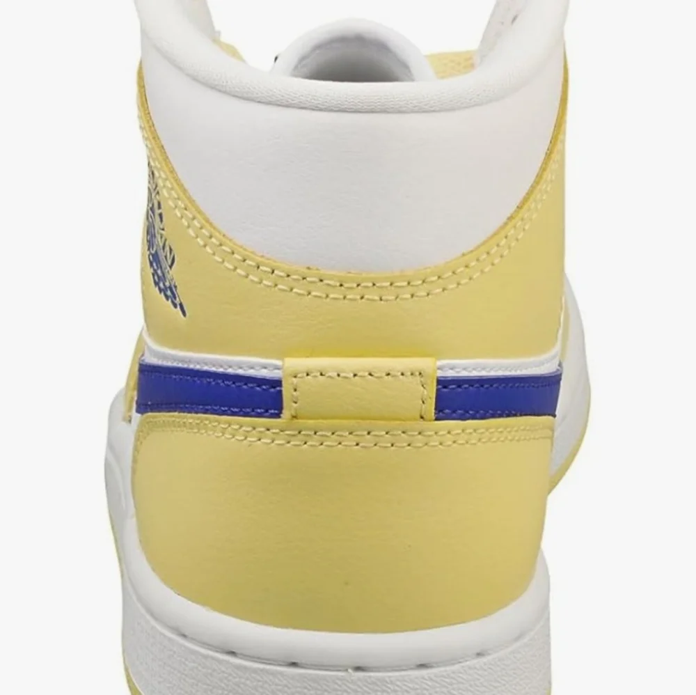 Nike Air Jordan 1 Mid in Lemon, Lapis and White - Picture 4 of 7